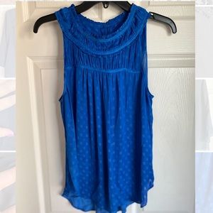 Maeve by Anthropology | Blue Polka Dot Top